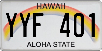 HI license plate YYF401