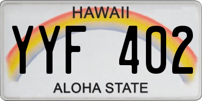 HI license plate YYF402