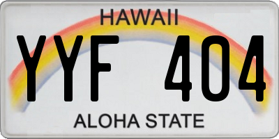 HI license plate YYF404