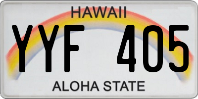 HI license plate YYF405