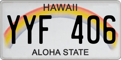 HI license plate YYF406