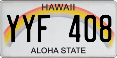HI license plate YYF408