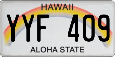 HI license plate YYF409