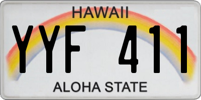 HI license plate YYF411