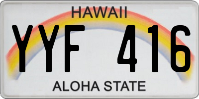 HI license plate YYF416