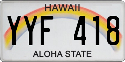 HI license plate YYF418
