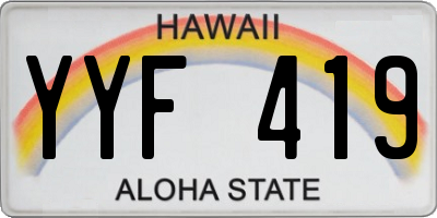 HI license plate YYF419