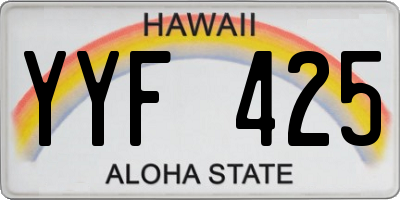 HI license plate YYF425