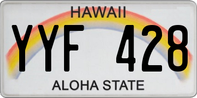 HI license plate YYF428