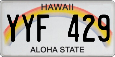 HI license plate YYF429