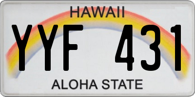 HI license plate YYF431