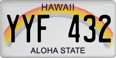 HI license plate YYF432