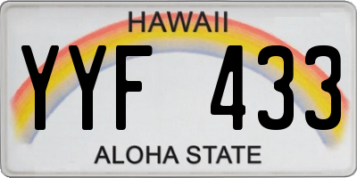 HI license plate YYF433
