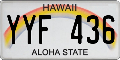 HI license plate YYF436
