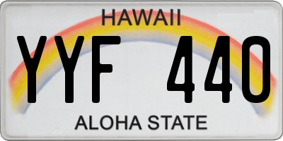 HI license plate YYF440