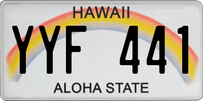HI license plate YYF441