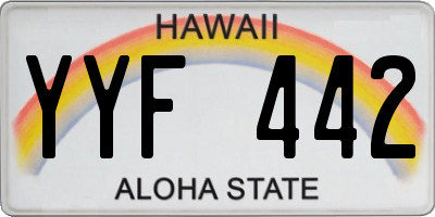 HI license plate YYF442