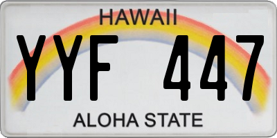 HI license plate YYF447