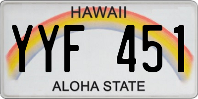 HI license plate YYF451