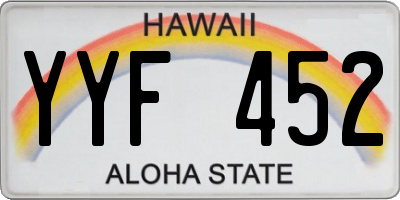 HI license plate YYF452
