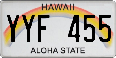 HI license plate YYF455