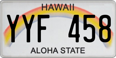 HI license plate YYF458