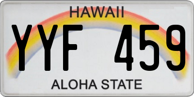 HI license plate YYF459
