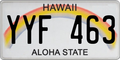 HI license plate YYF463