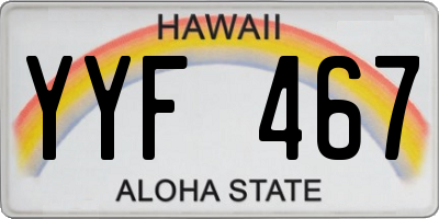 HI license plate YYF467