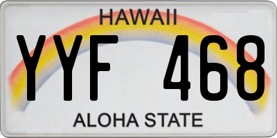 HI license plate YYF468