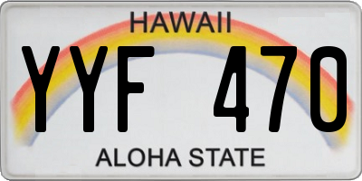 HI license plate YYF470