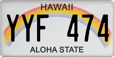 HI license plate YYF474