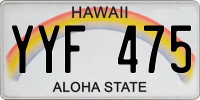 HI license plate YYF475