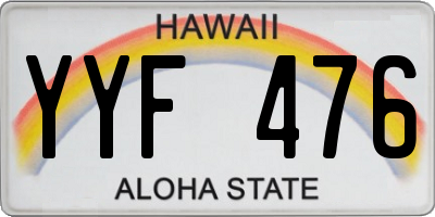 HI license plate YYF476