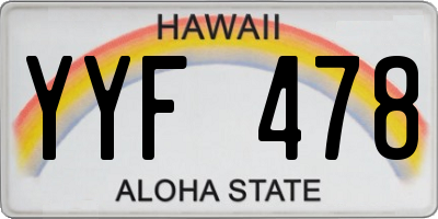 HI license plate YYF478