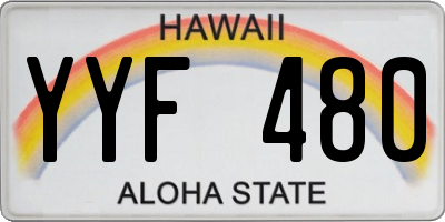 HI license plate YYF480
