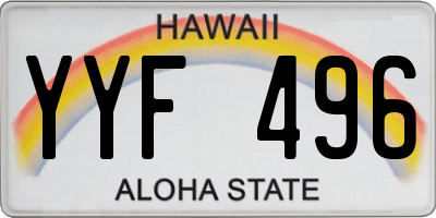 HI license plate YYF496