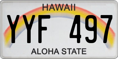 HI license plate YYF497