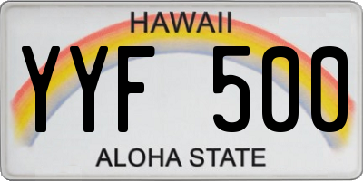 HI license plate YYF500