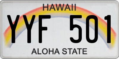 HI license plate YYF501