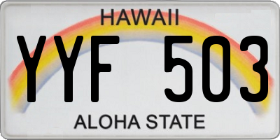 HI license plate YYF503