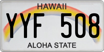 HI license plate YYF508