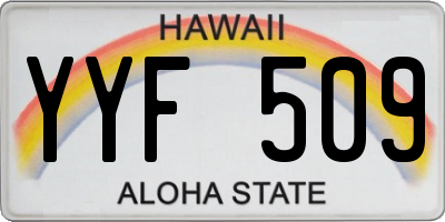HI license plate YYF509