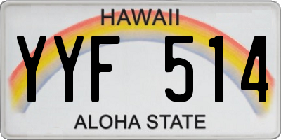 HI license plate YYF514