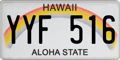 HI license plate YYF516