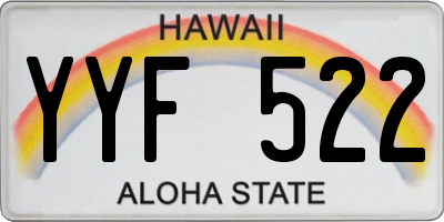 HI license plate YYF522