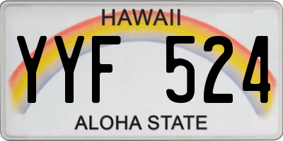 HI license plate YYF524