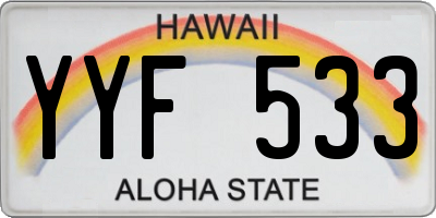 HI license plate YYF533