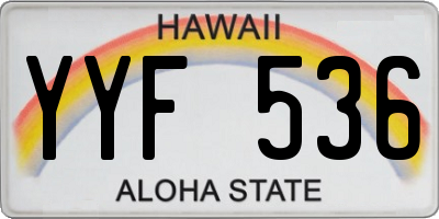 HI license plate YYF536