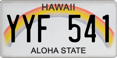 HI license plate YYF541